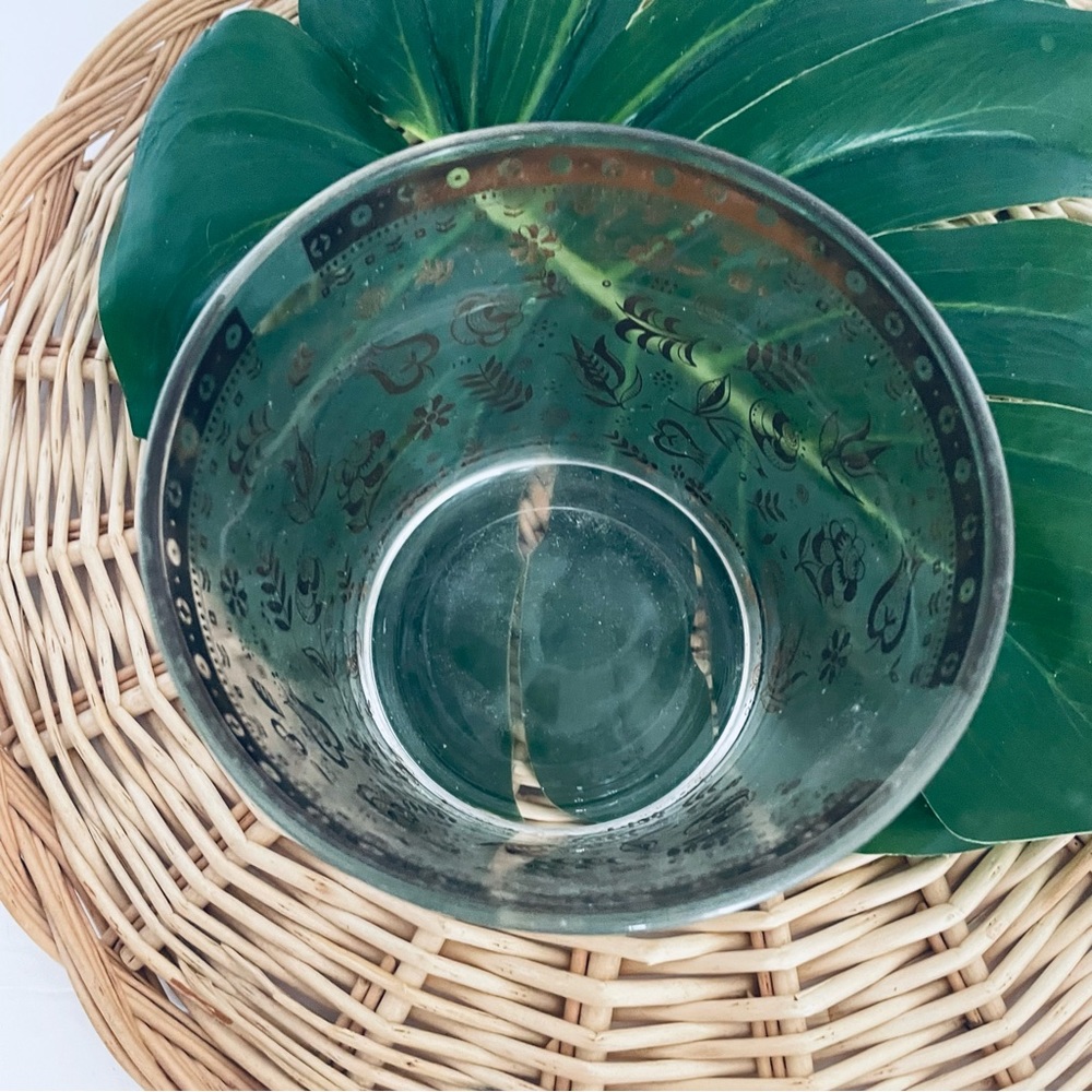 Vintage Ice Bucket Gold & Glass Bowl Mid-Century MCM Hollywood Regency Barware - Picture 15 of 15